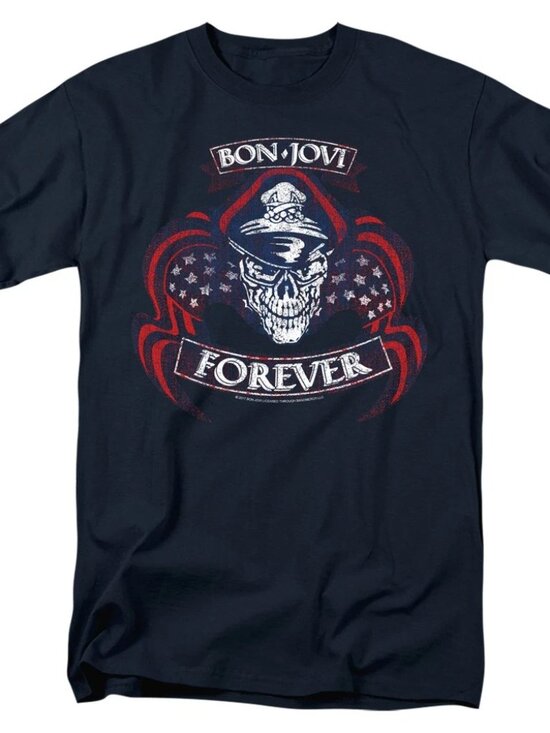 Brandi Other - Bon Jovi - Forever Skull - Adult Unisex Short Sleeve T-Shirt